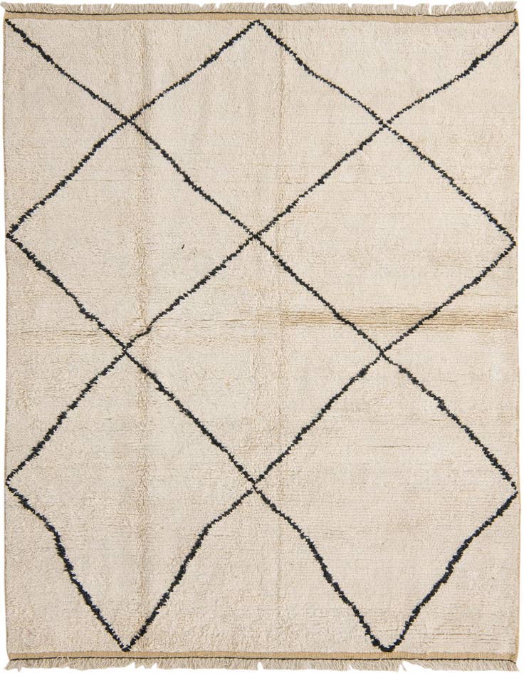 Detail image of 5' 2 x 7' 5 Hand Knotted Moroccan Wool Rug