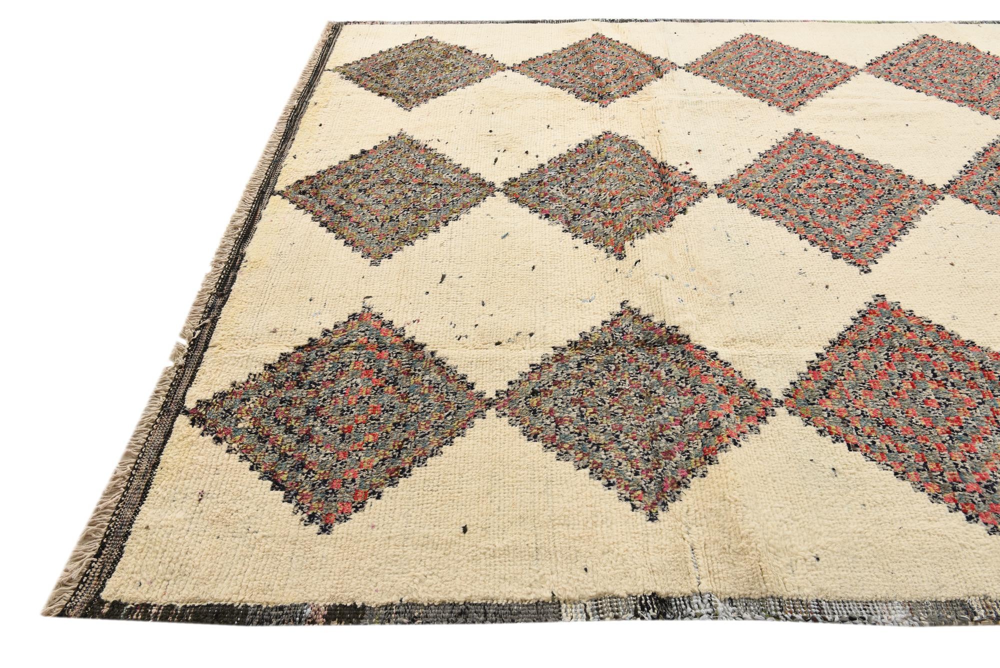 8' 3 x 10' 9 Hand Knotted Moroccan Wool Rug