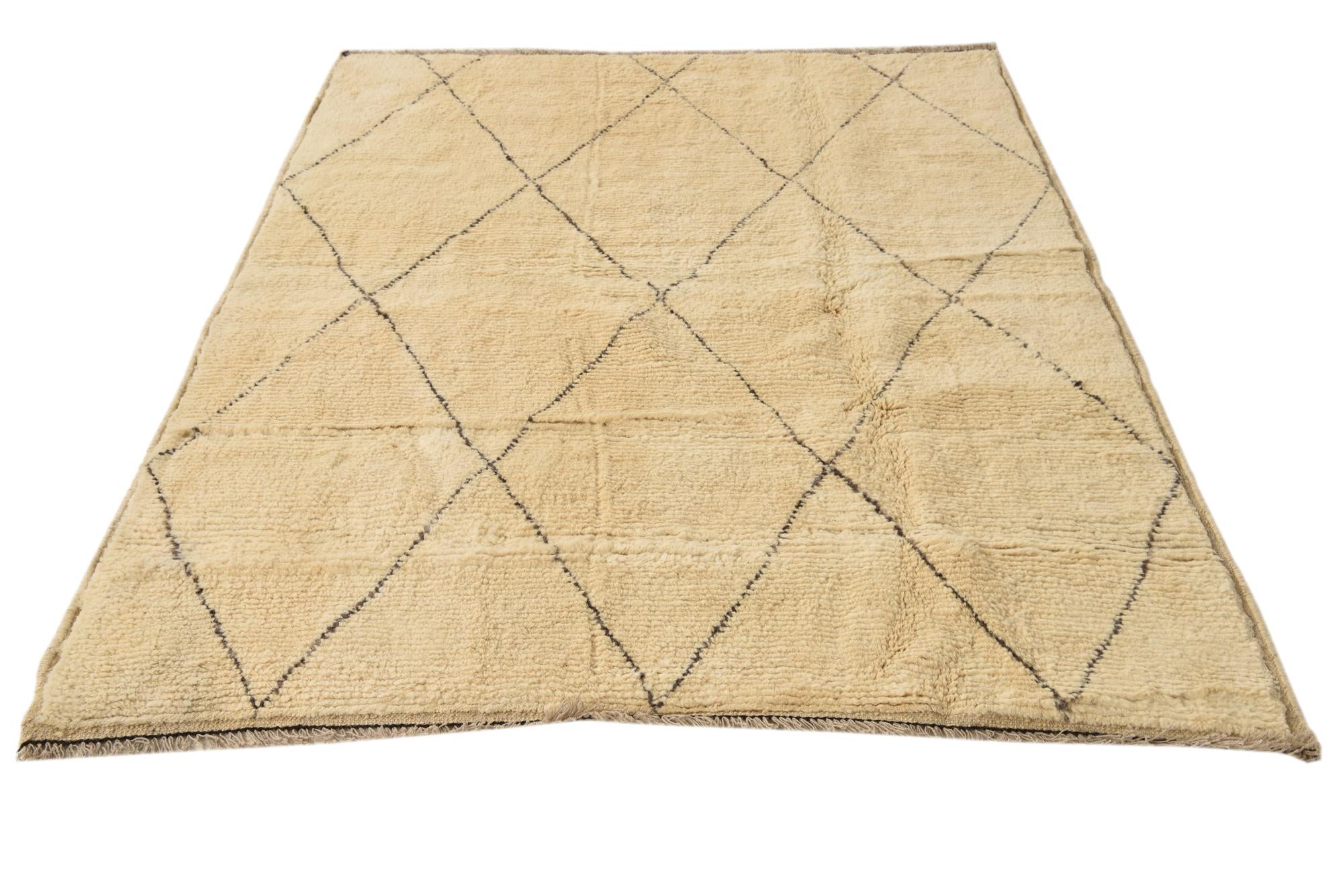 5' 4 x 7' 1 Hand Knotted Moroccan Wool Rug