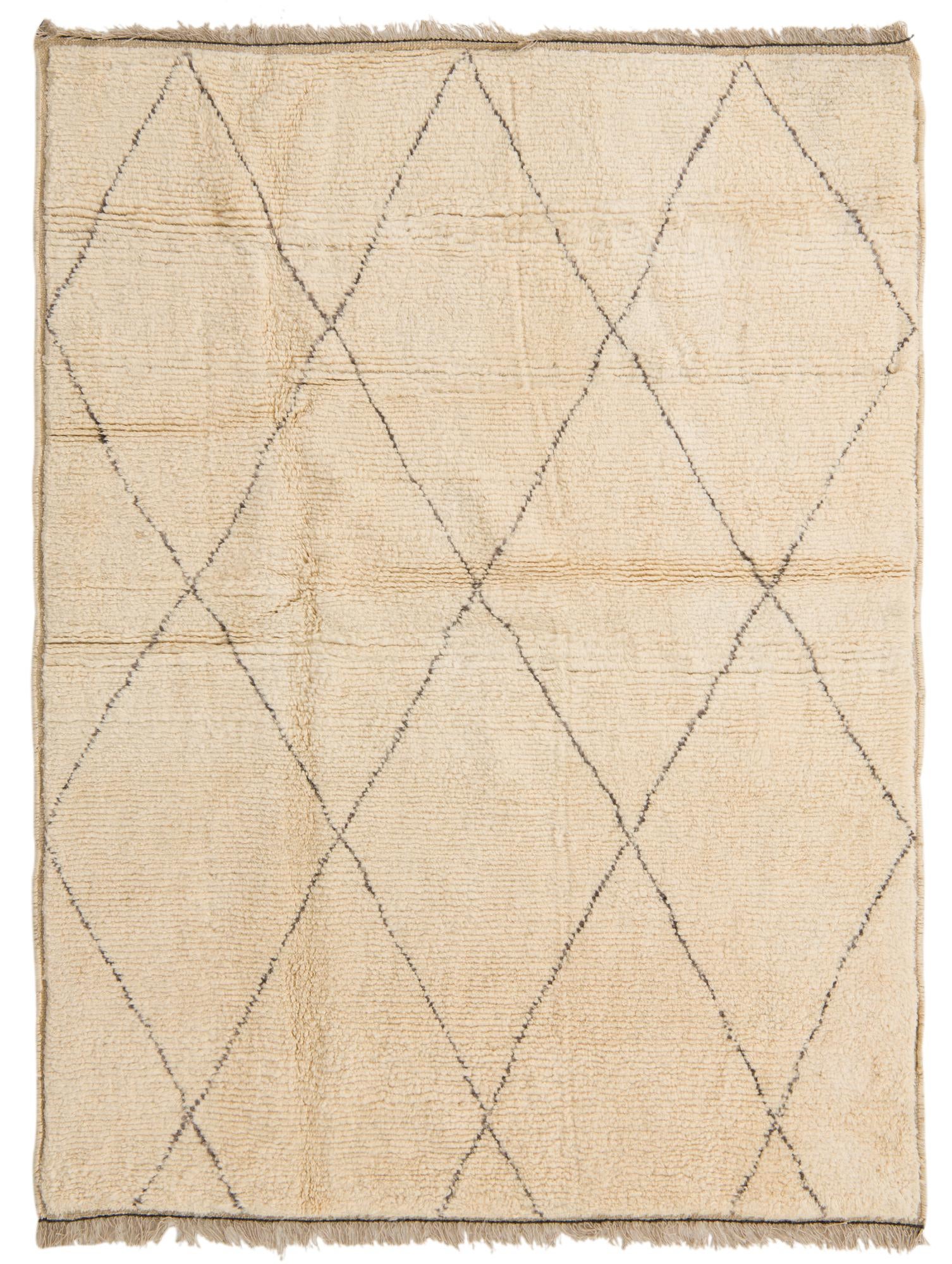 5' 4 x 7' 1 Hand Knotted Moroccan Wool Rug