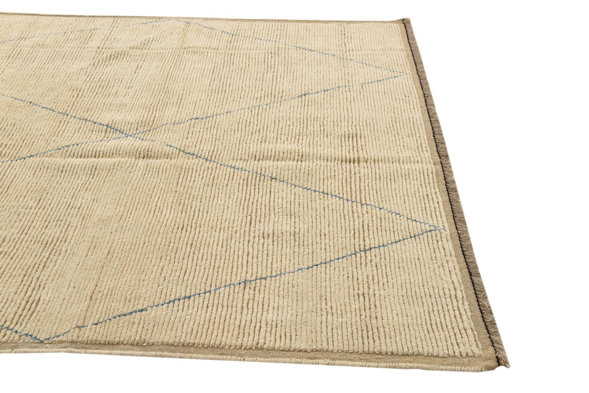 6' 5 x 9' 4 Hand Knotted Moroccan Wool Rug
