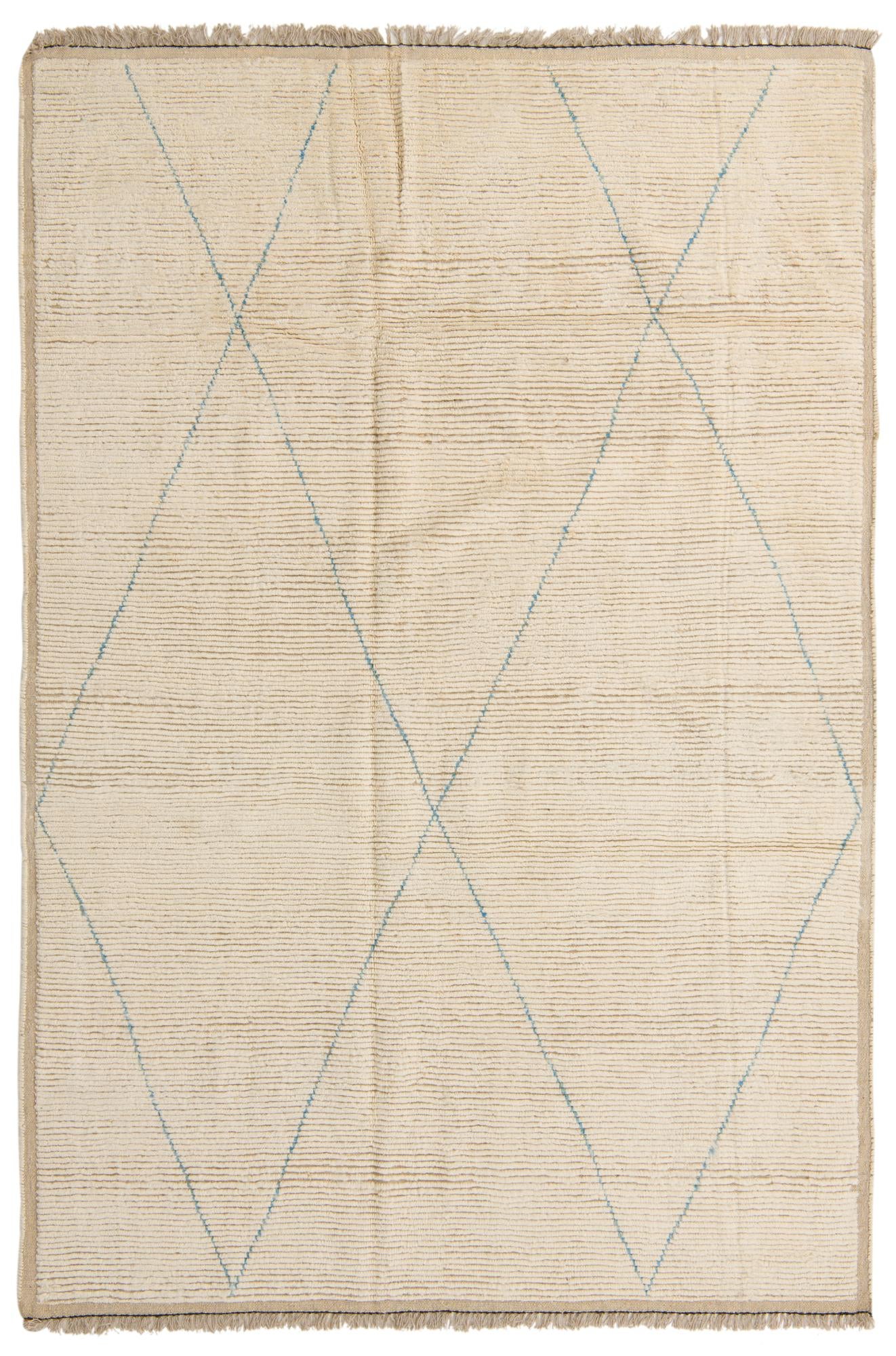 6' 5 x 9' 4 Hand Knotted Moroccan Wool Rug