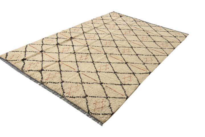 6' x 9' 4 Hand Knotted Moroccan Wool Rug