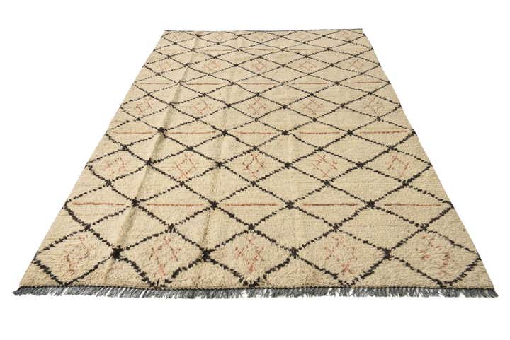 6' x 9' 4 Hand Knotted Moroccan Wool Rug