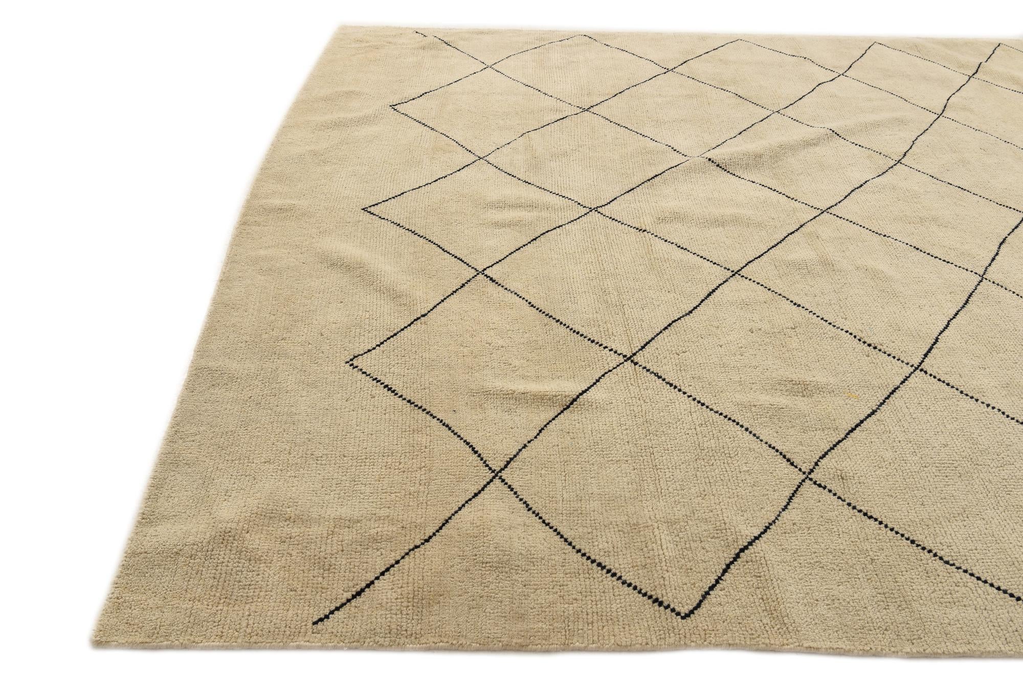 8' 3 x 10' Hand Knotted Moroccan Wool Rug