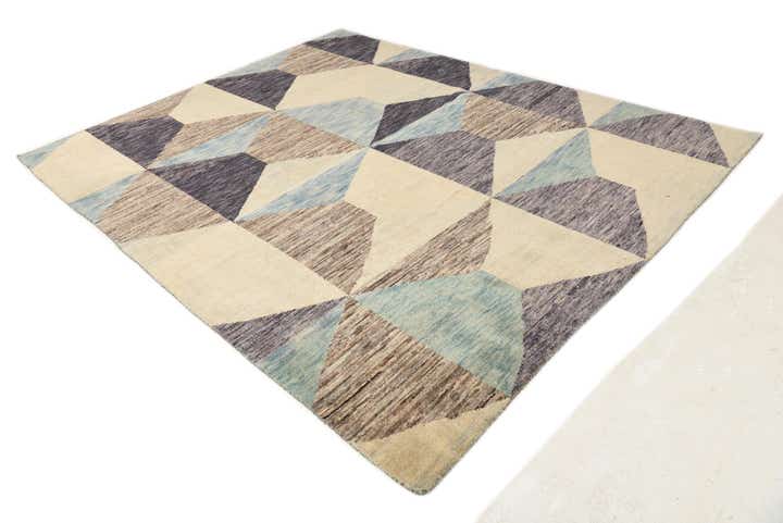 7' 8 x 9' 7 Hand Knotted Moroccan Wool Rug