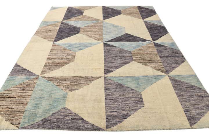 7' 8 x 9' 7 Hand Knotted Moroccan Wool Rug
