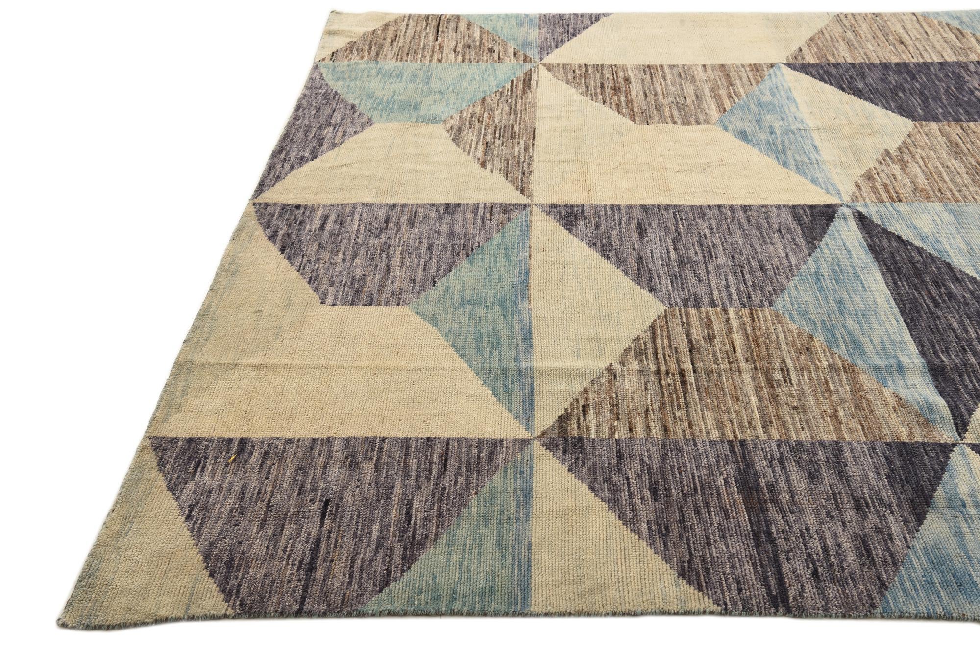 7' 8 x 9' 7 Hand Knotted Moroccan Wool Rug