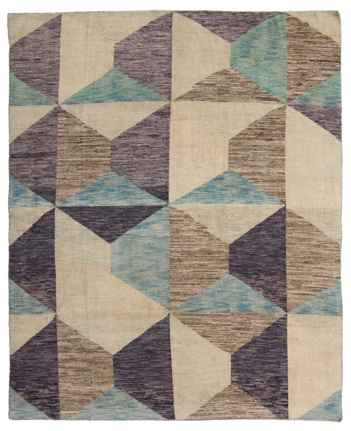 7' 8 x 9' 7 Hand Knotted Moroccan Wool Rug