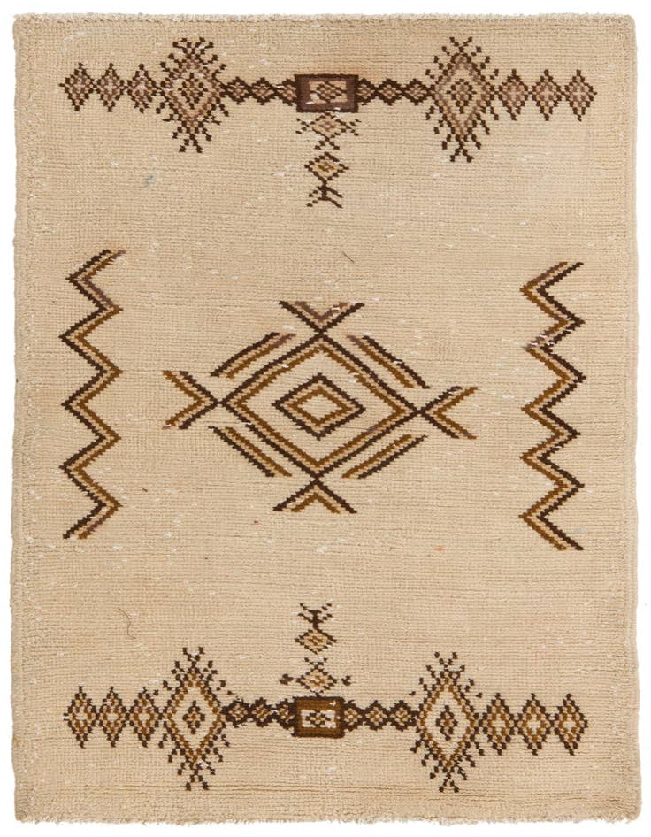 Detail image of 3' x 5' 6 Hand Knotted Moroccan Wool Rug