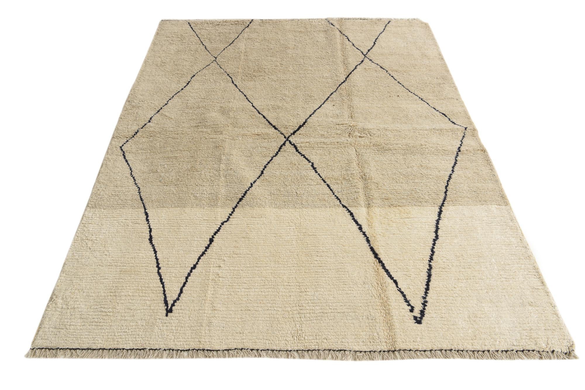 5' 8 x 7' 2 Hand Knotted Moroccan Wool Rug