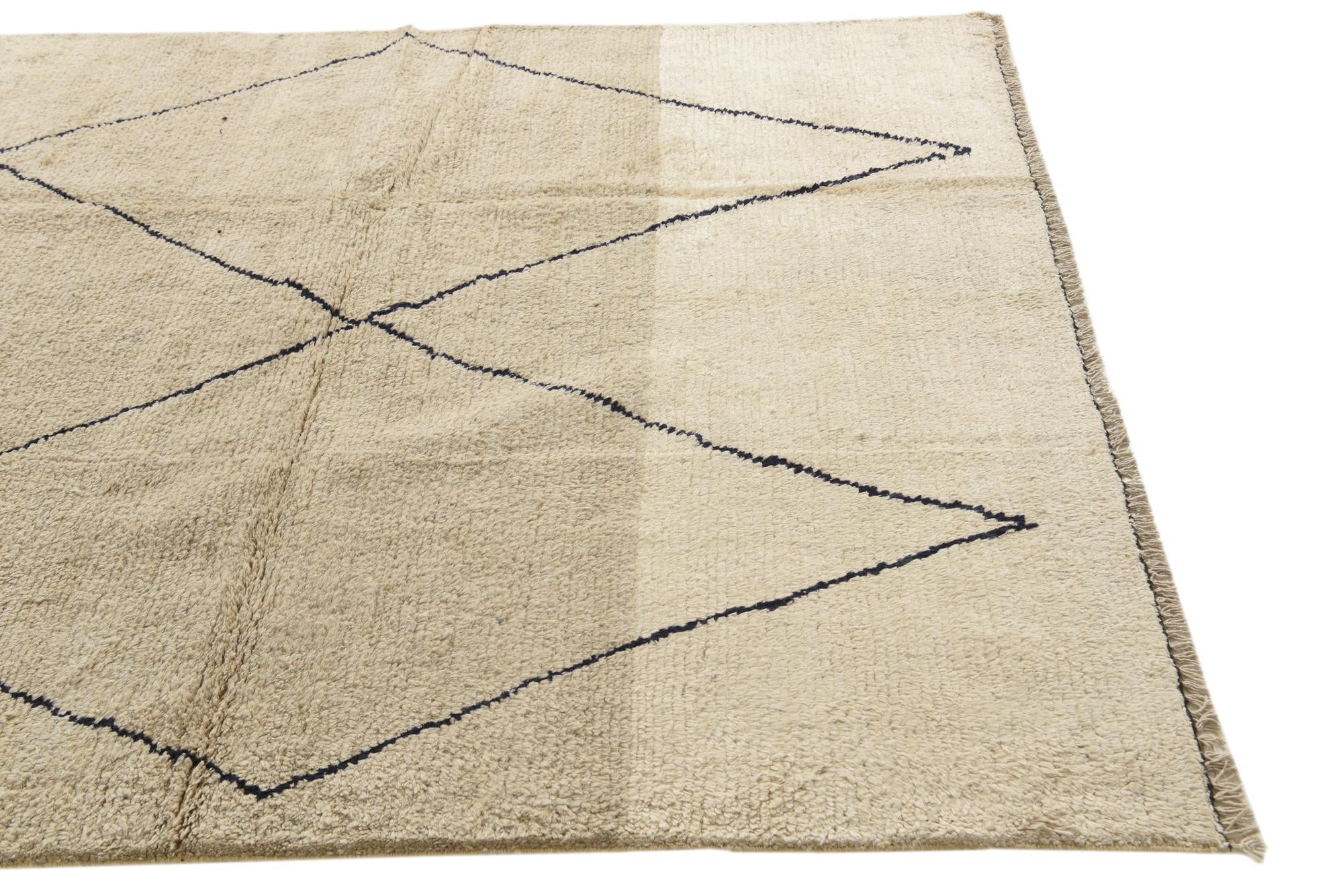 5' 8 x 7' 2 Hand Knotted Moroccan Wool Rug