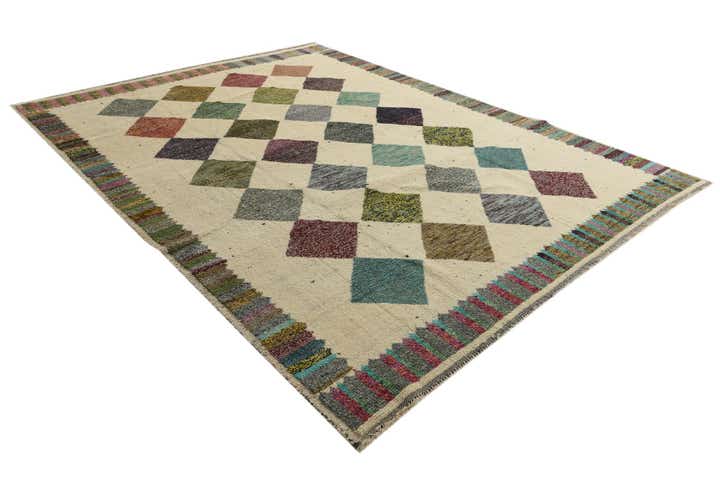 9' 2 x 12' 4 Hand Knotted Moroccan Wool Rug