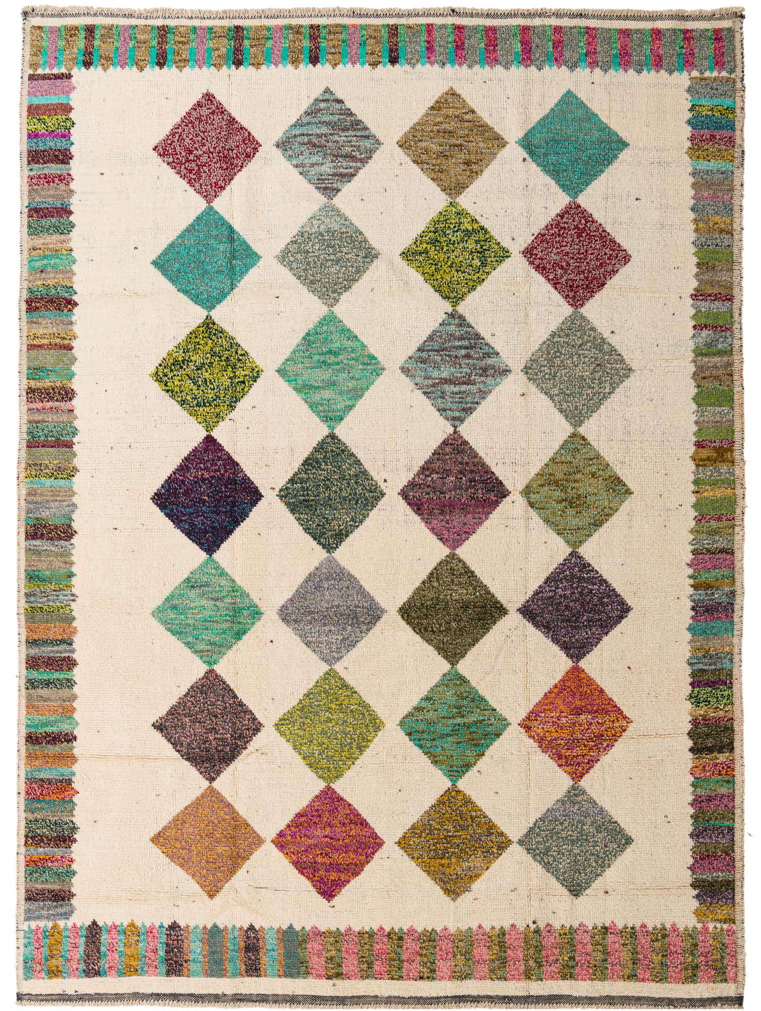 9' 2 x 12' 4 Hand Knotted Moroccan Wool Rug