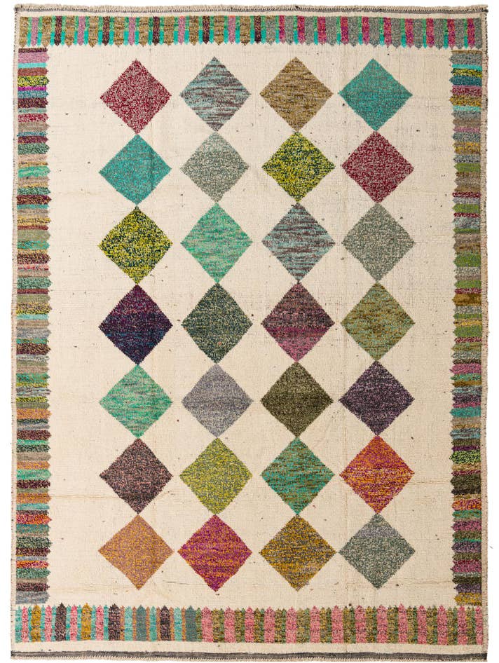 Detail image of 9' 2 x 12' 4 Hand Knotted Moroccan Wool Rug