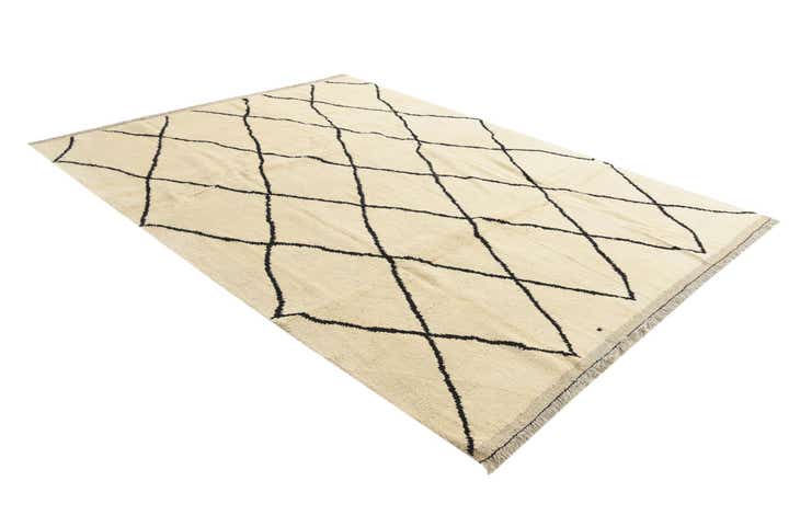 8' x 10' 4 Hand Knotted Moroccan Wool Rug