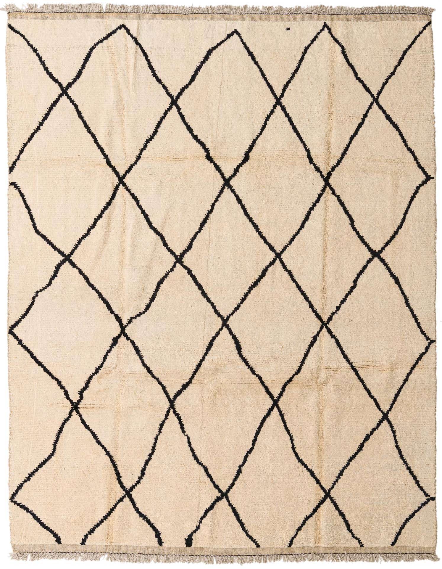 8' x 10' 4 Hand Knotted Moroccan Wool Rug