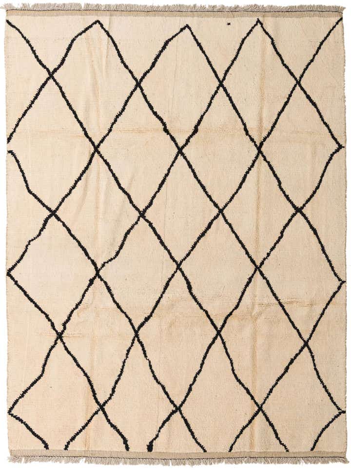 8' x 10' 4 Hand Knotted Moroccan Wool Rug