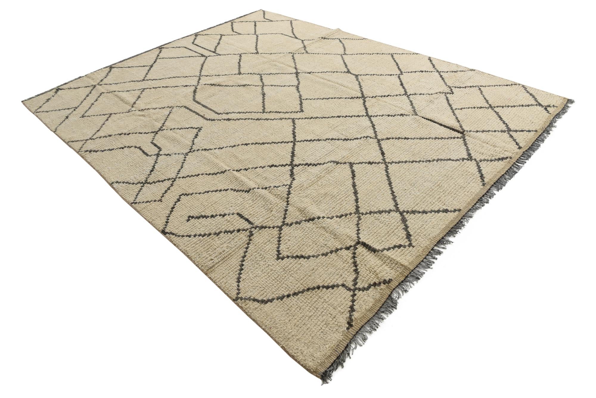 8' 2 x 10' 2 Hand Knotted Moroccan Wool Rug