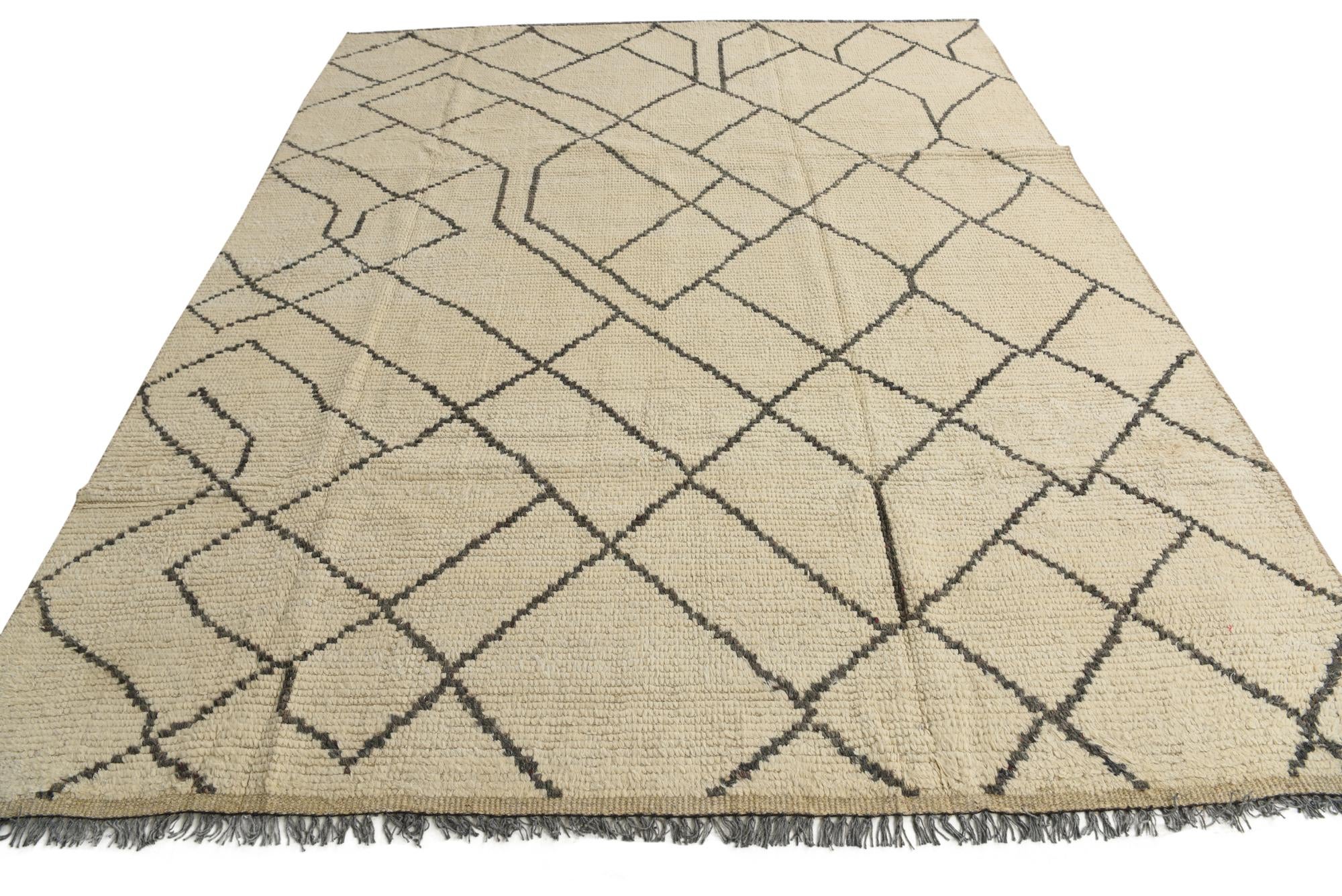 8' 2 x 10' 2 Hand Knotted Moroccan Wool Rug