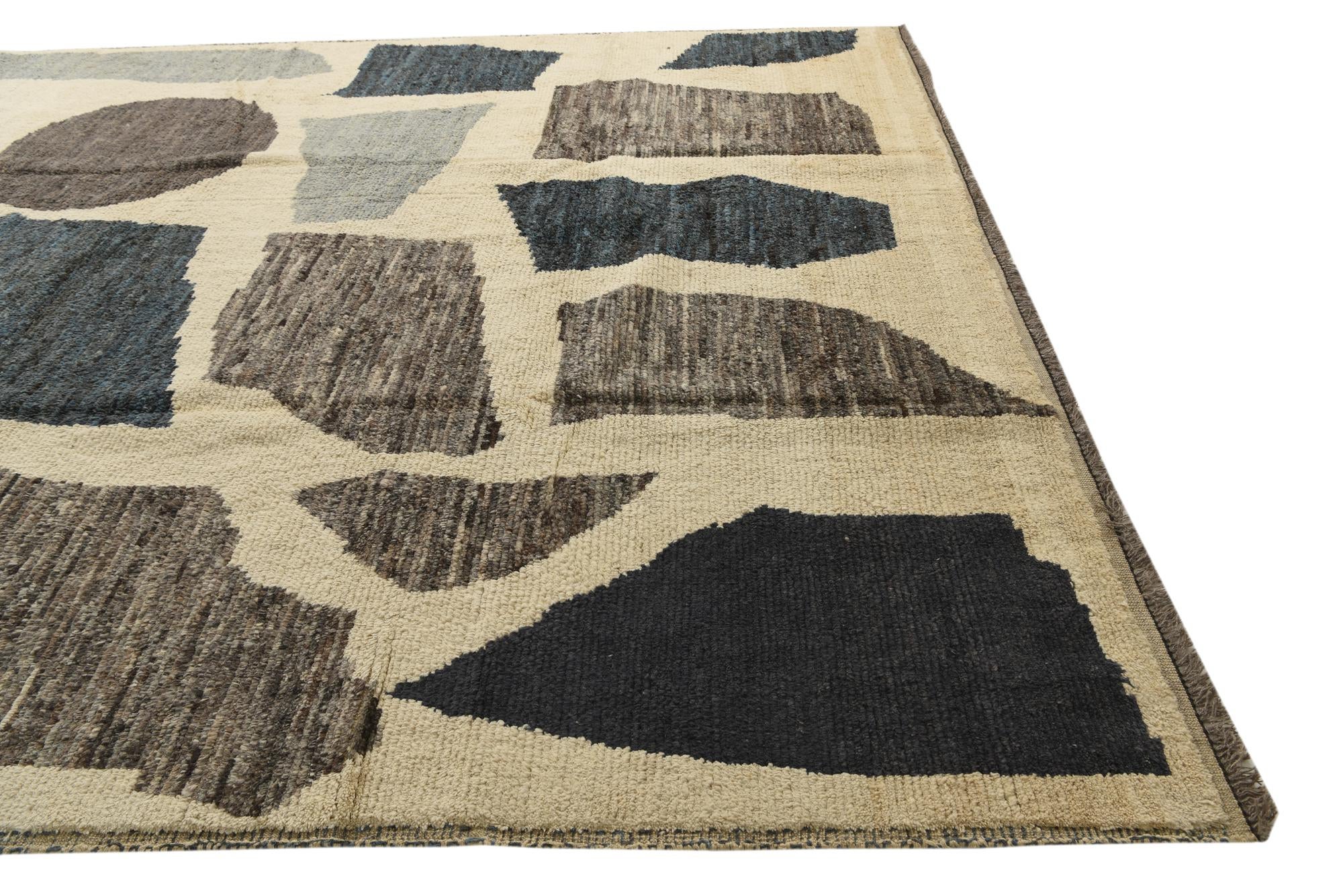 10' 5 x 14' 8 Hand Knotted Moroccan Wool Rug