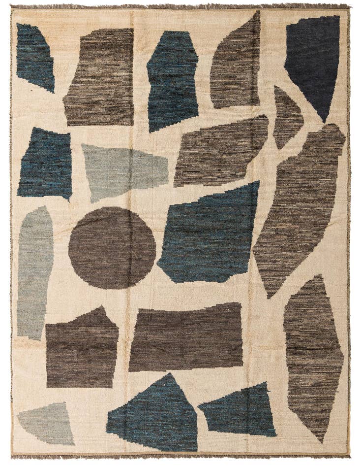 Detail image of 10' 5 x 14' 8 Hand Knotted Moroccan Wool Rug