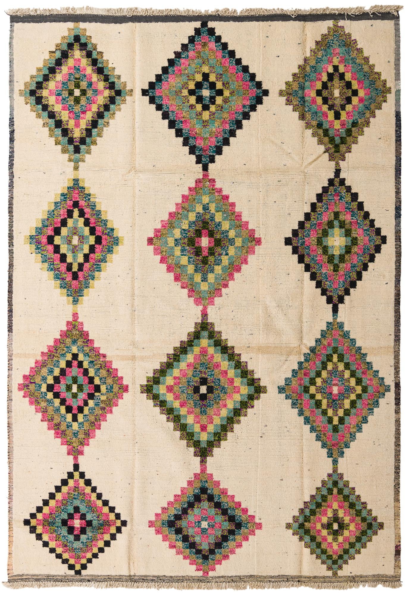 8' 8 x 12' 4 Hand Knotted Moroccan Wool Rug