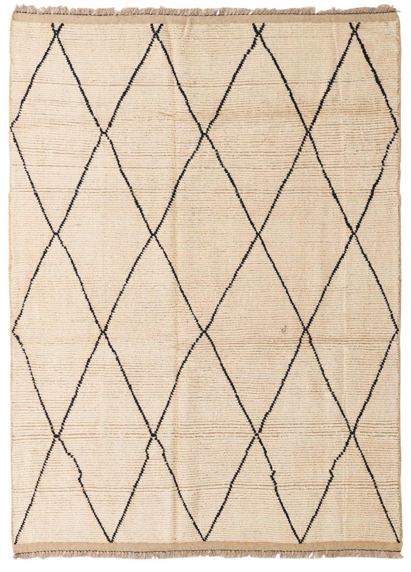 6' 5 x 9' Hand Knotted Moroccan Wool Rug