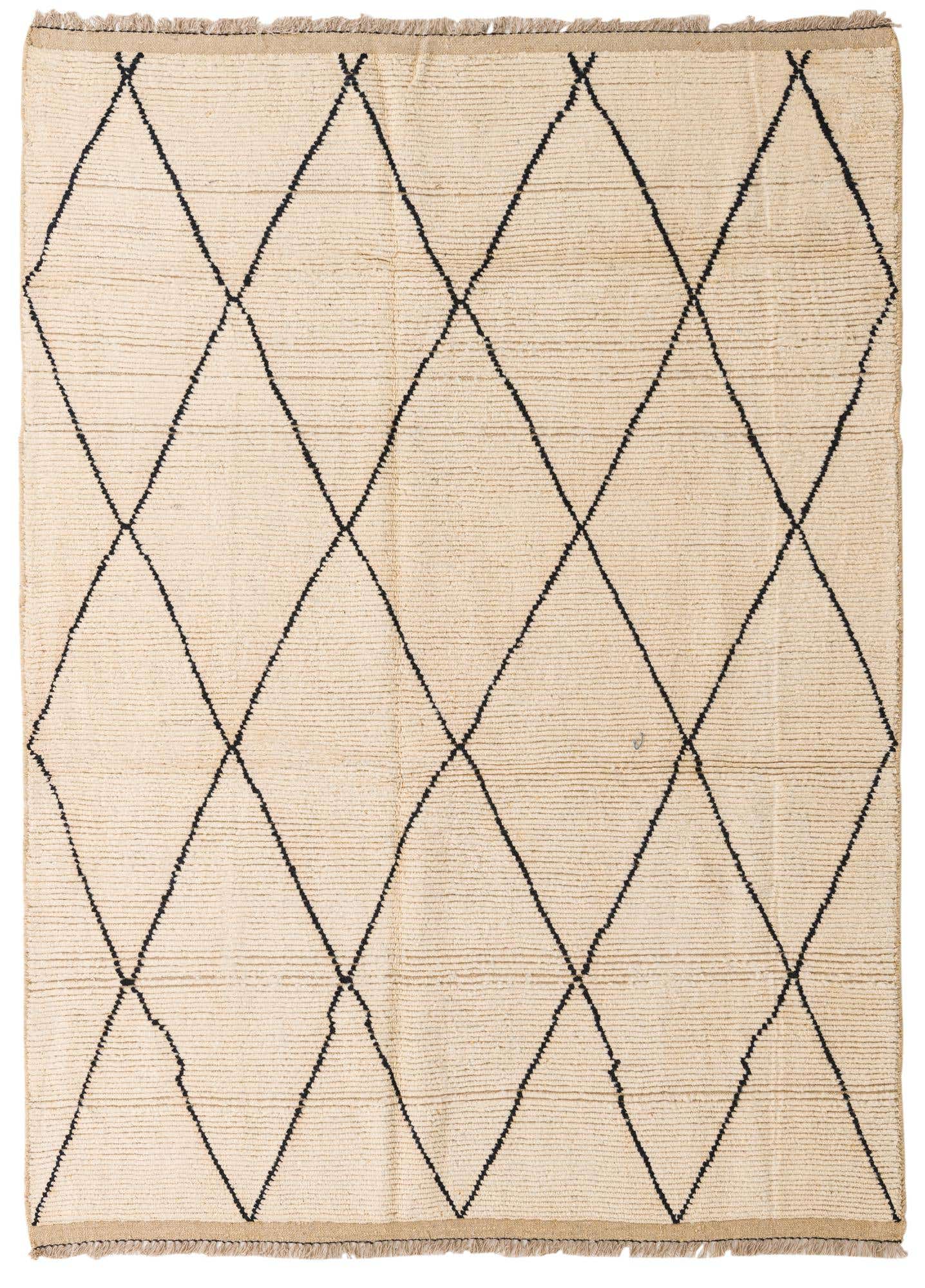 6' 5 x 9' Hand Knotted Moroccan Wool Rug