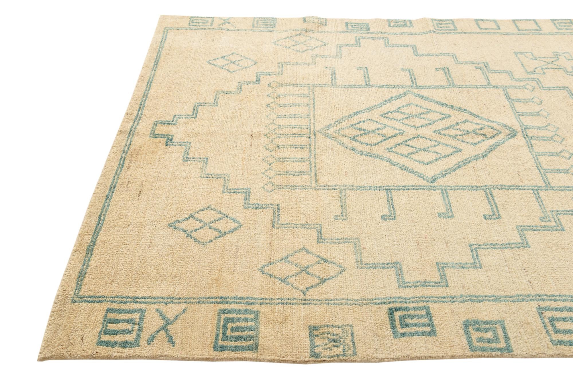 5' 6 x 8' 2 Hand Knotted Moroccan Wool Rug