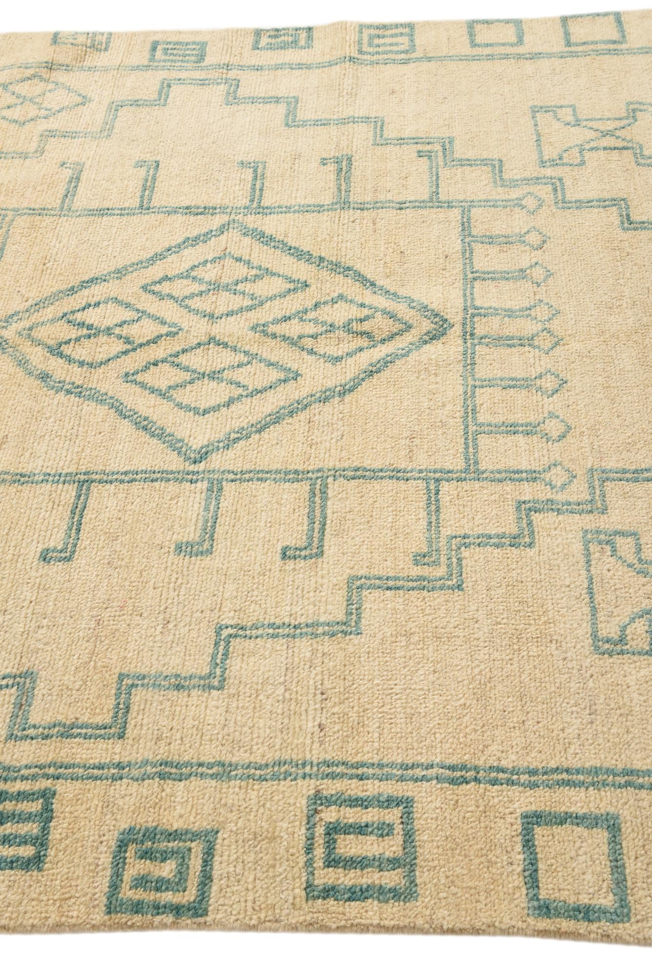 5' 6 x 8' 2 Hand Knotted Moroccan Wool Rug