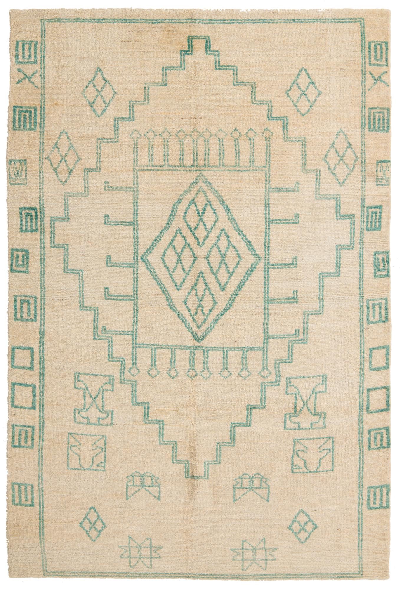5' 6 x 8' 2 Hand Knotted Moroccan Wool Rug