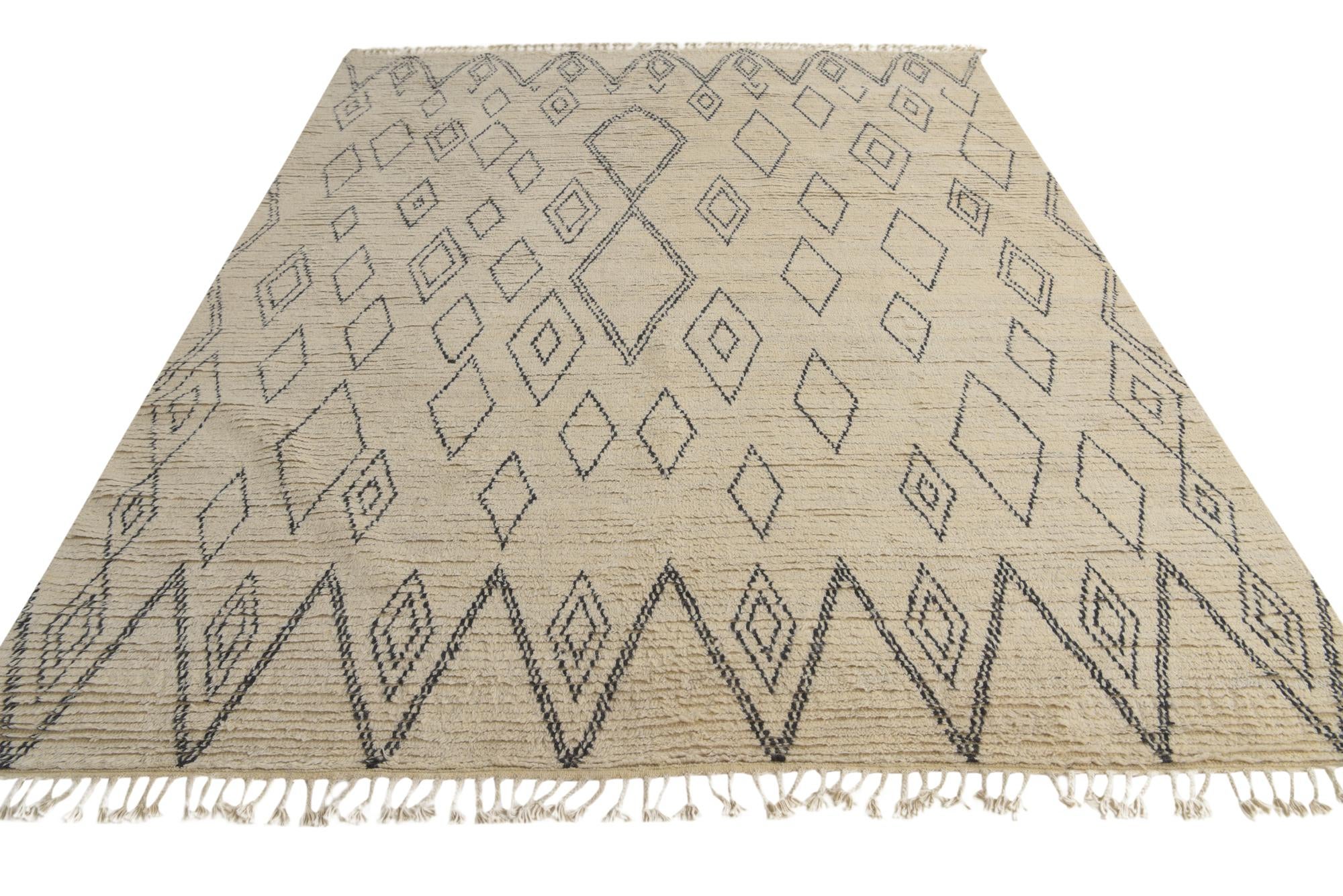 8' x 10' 2 Hand Knotted Moroccan Wool Rug