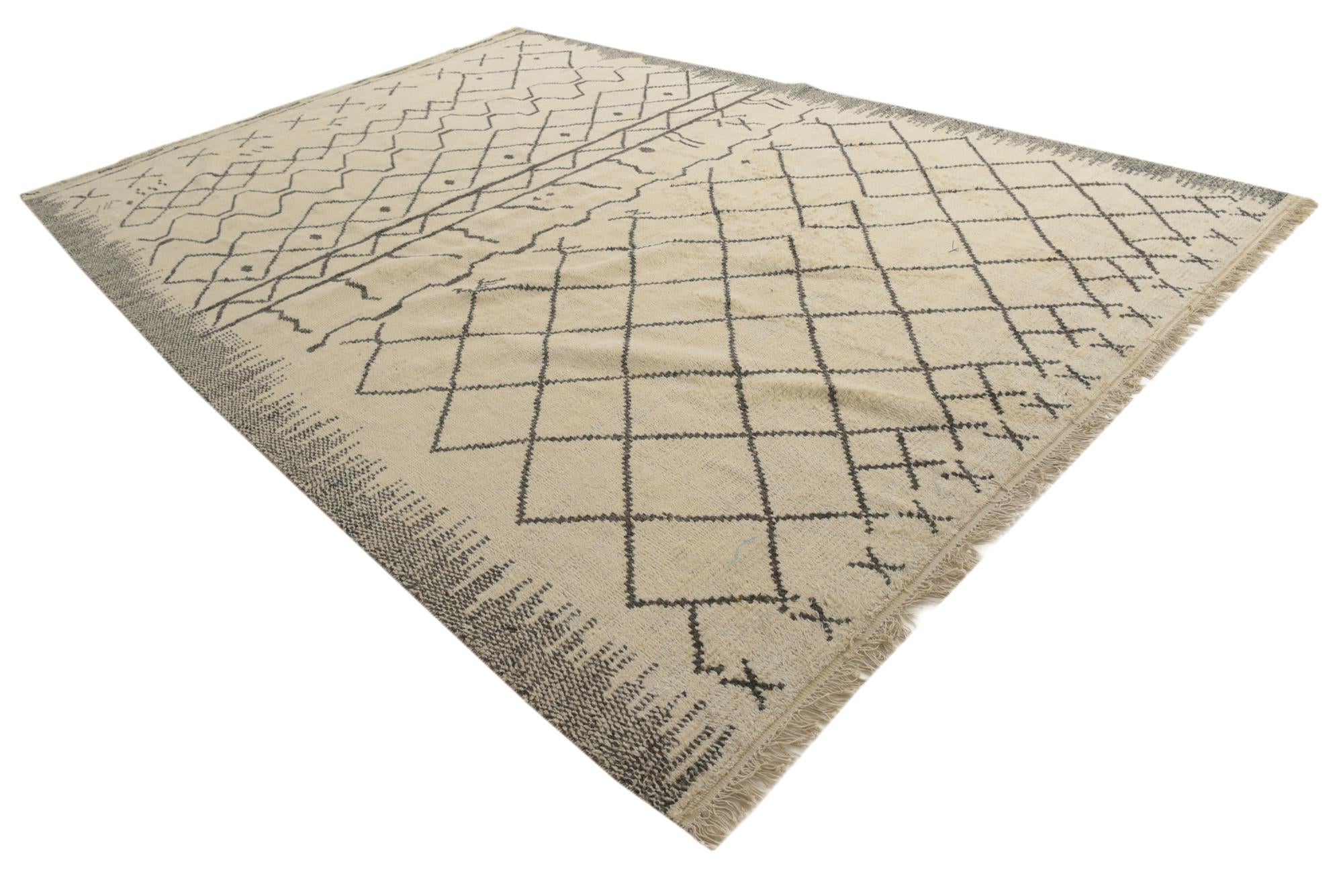 10' x 14' 9 Hand Knotted Moroccan Wool Rug