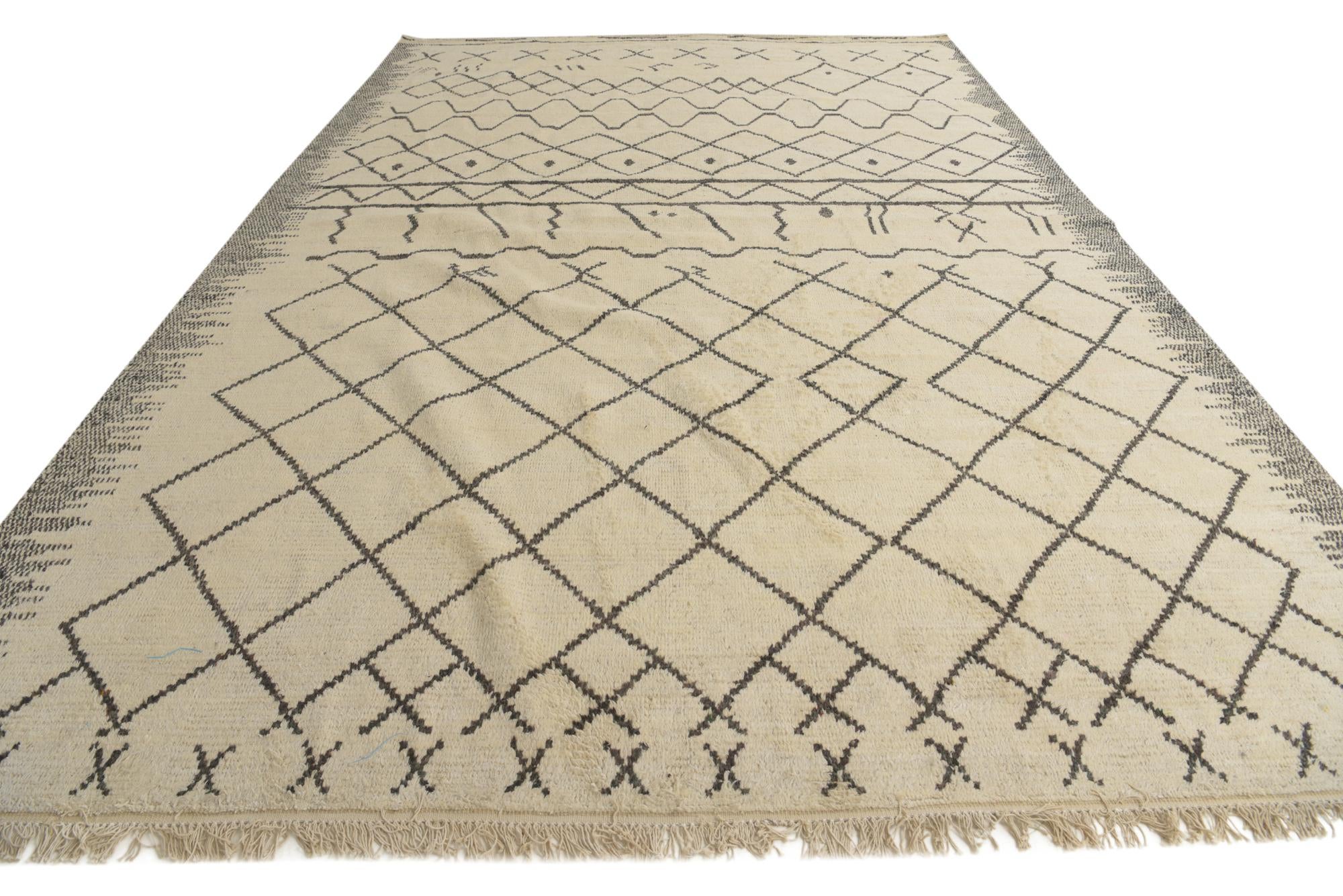10' x 14' 9 Hand Knotted Moroccan Wool Rug