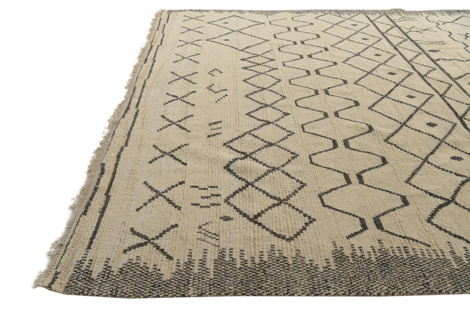 10' x 14' 9 Hand Knotted Moroccan Wool Rug