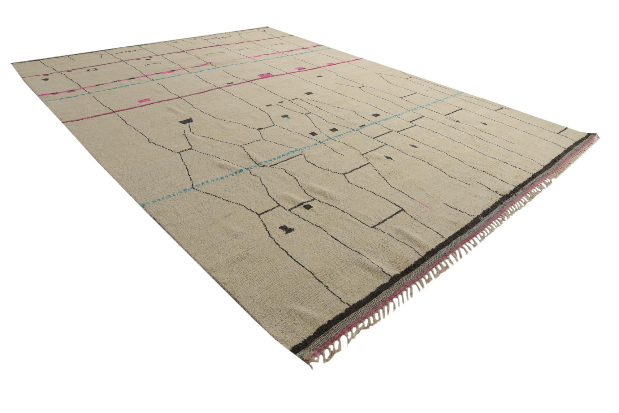 12' x 16' 4 Hand Knotted Moroccan Wool Rug