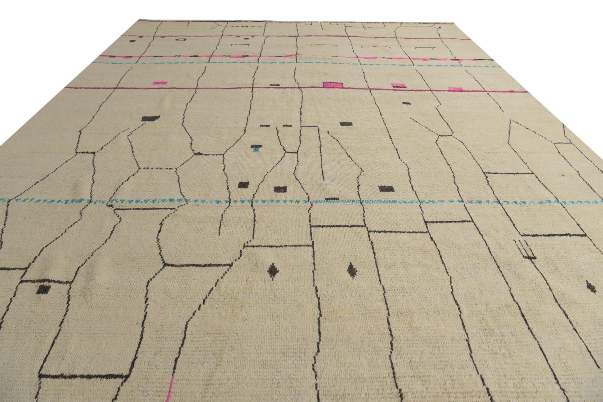 12' x 16' 4 Hand Knotted Moroccan Wool Rug