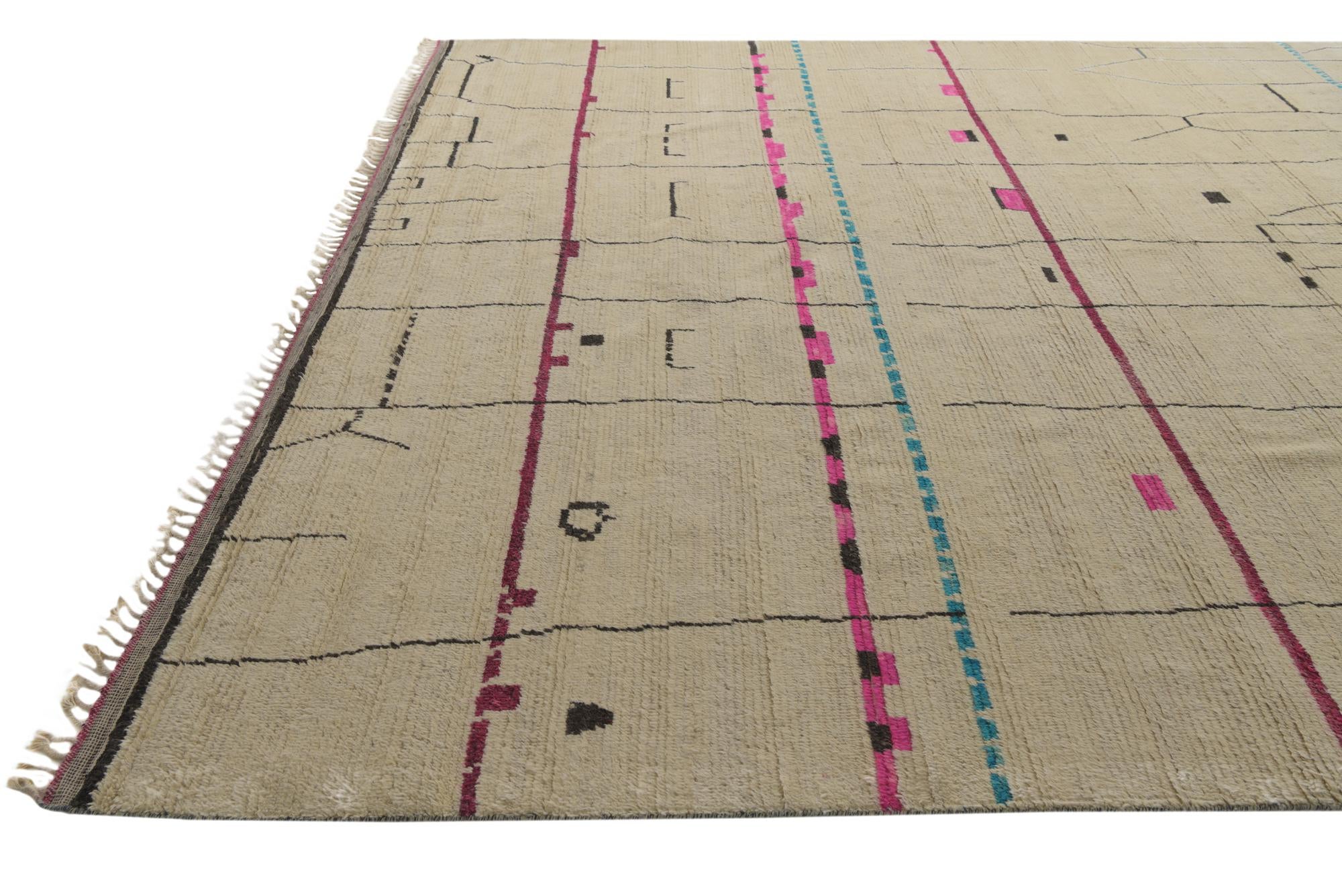 12' x 16' 4 Hand Knotted Moroccan Wool Rug