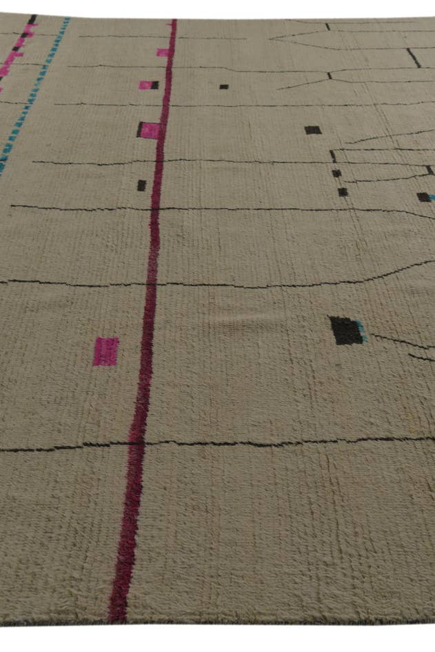 Vue détaillée : 365cm x 500cm Noué main Marocain Tapis Laine