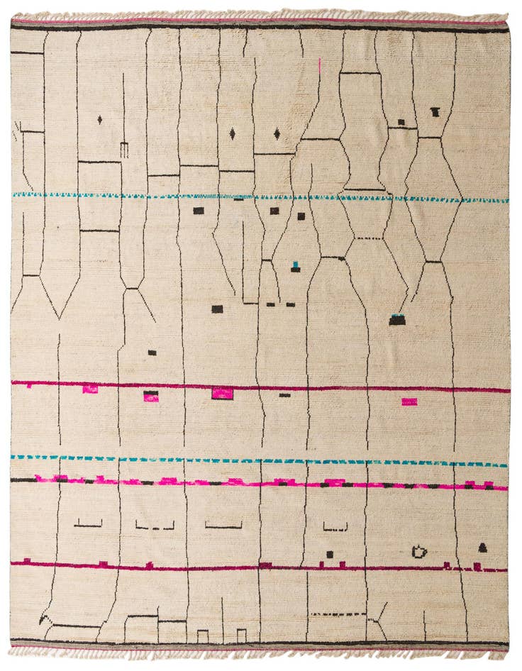 Detail image of 12' x 16' 4 Hand Knotted Moroccan Wool Rug