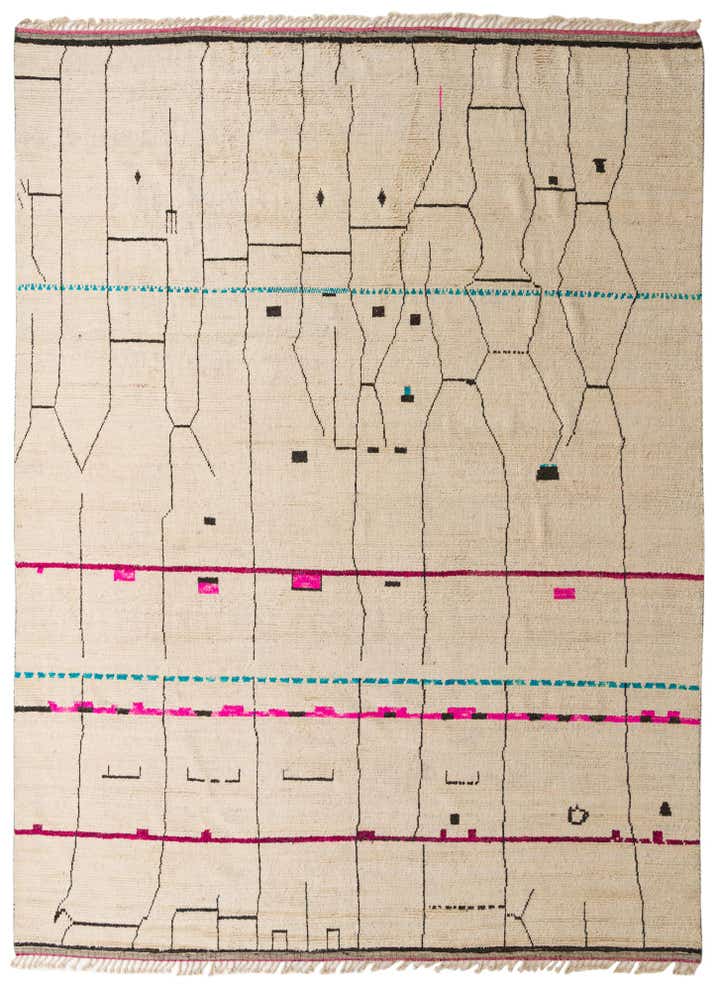 365cm x 500cm Noué main Marocain Tapis Laine