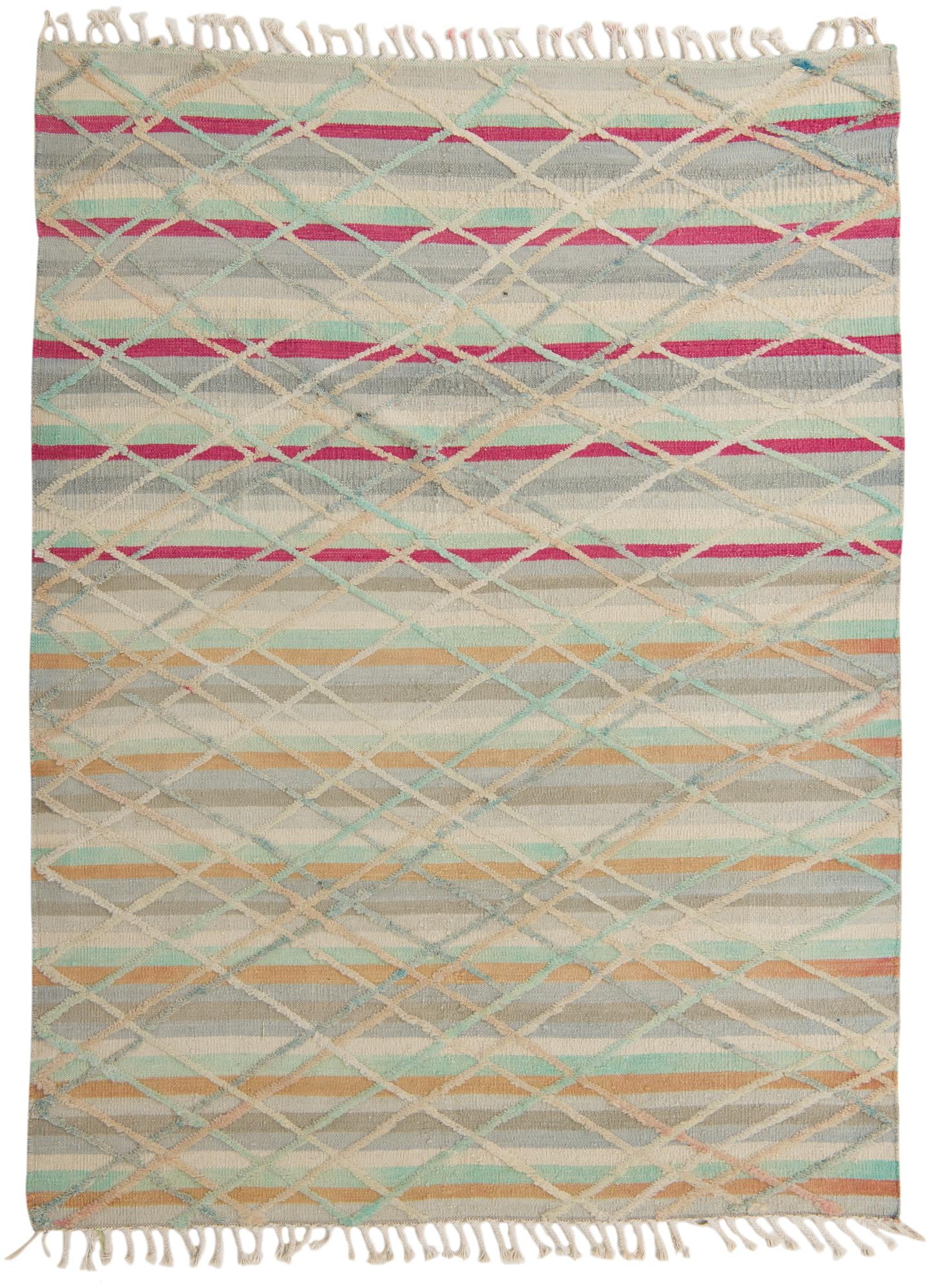 5' 10 x 8' Hand Knotted Moroccan Wool Rug