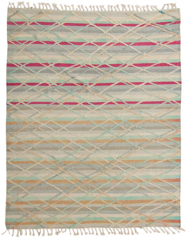 Detail image of 5' 10 x 8' Hand Knotted Moroccan Wool Rug