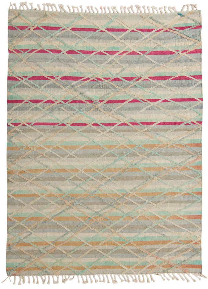 Detail image of 5' 10 x 8' Hand Knotted Moroccan Wool Rug