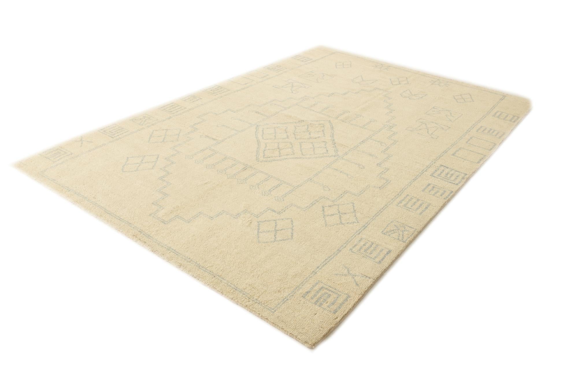 6' 7 x 9' 11 Hand Knotted Moroccan Wool Rug