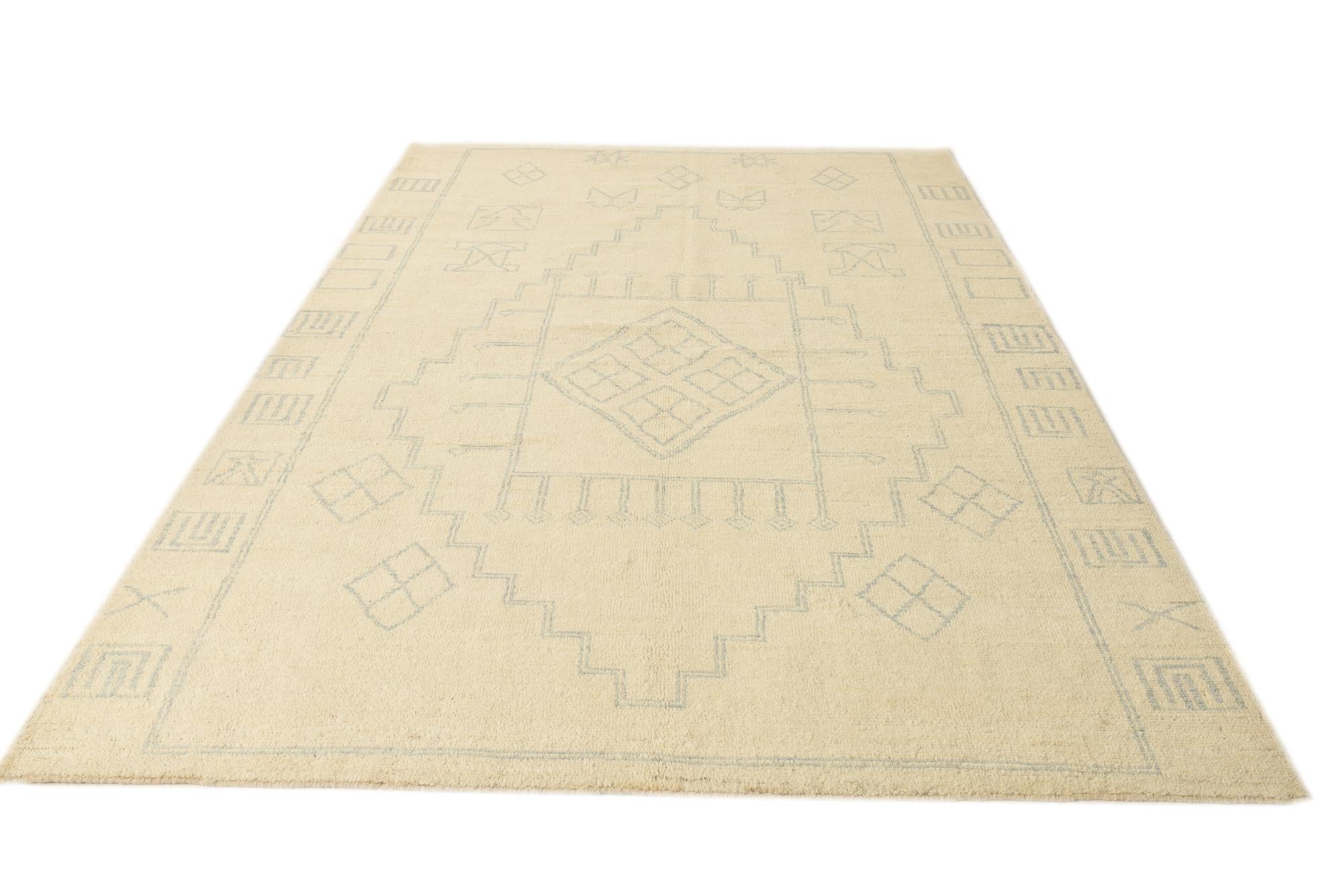 6' 7 x 9' 11 Hand Knotted Moroccan Wool Rug