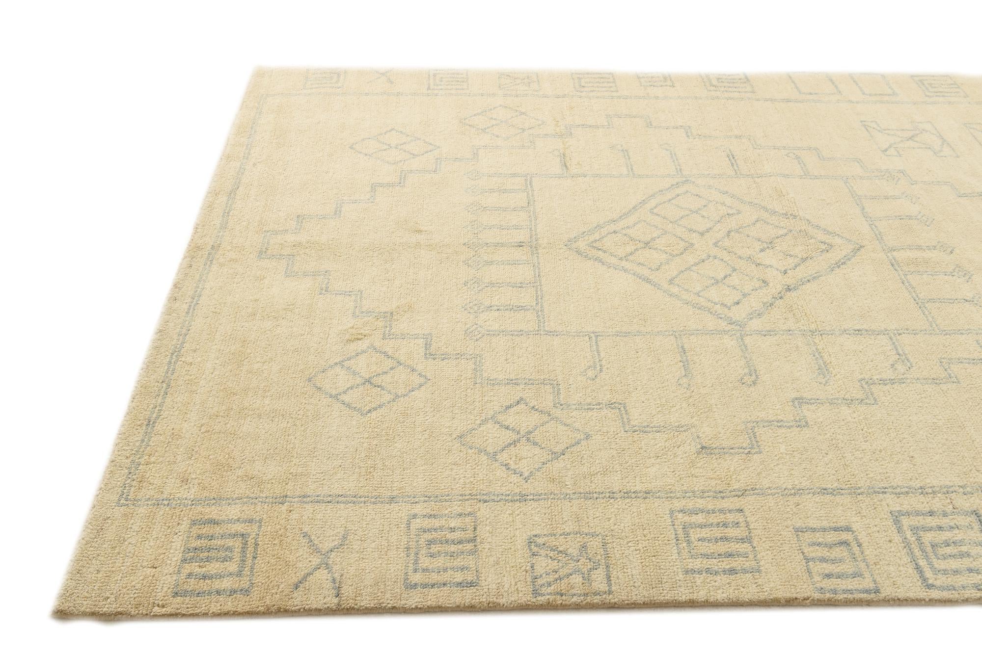 6' 7 x 9' 11 Hand Knotted Moroccan Wool Rug
