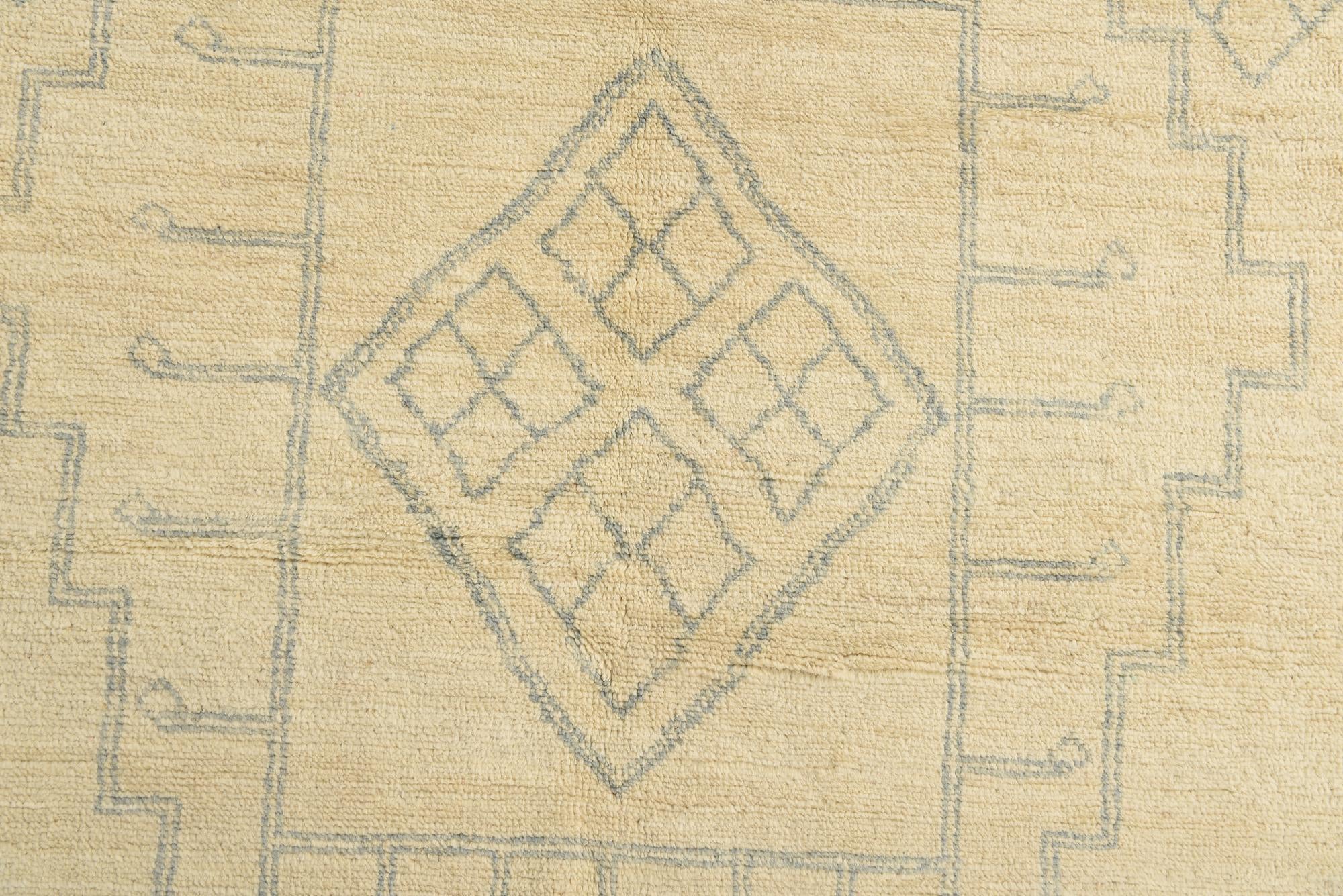 6' 7 x 9' 11 Hand Knotted Moroccan Wool Rug