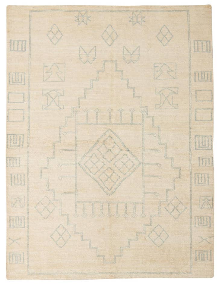 Detail image of 6' 7 x 9' 11 Hand Knotted Moroccan Wool Rug